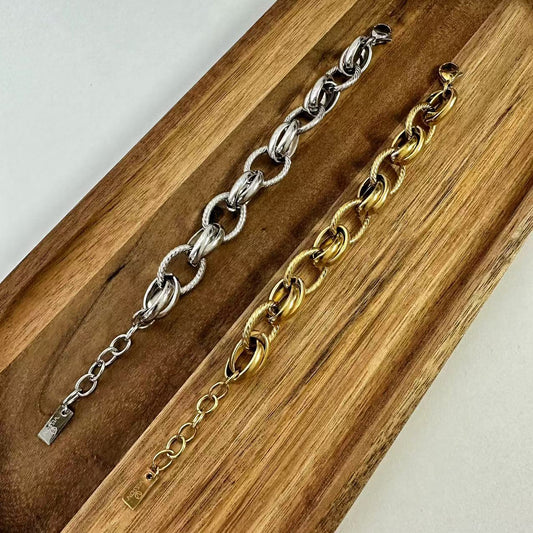 (B058)BRACCIALE DONNA CATENA IN ACCIAIO INOX