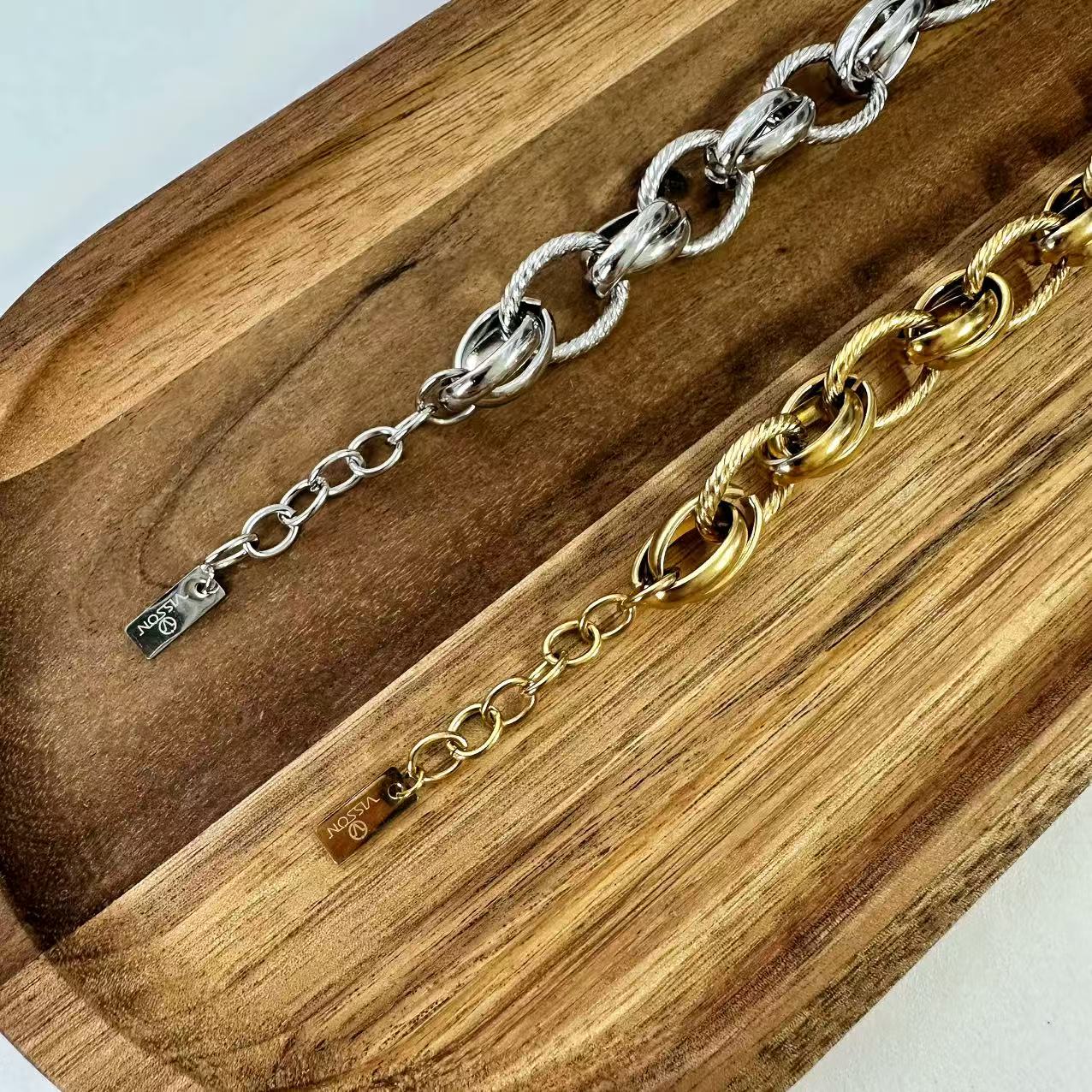 (B058)BRACCIALE DONNA CATENA IN ACCIAIO INOX