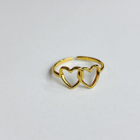 Anello Cuori Intrecciati – Acciaio Inossidabile