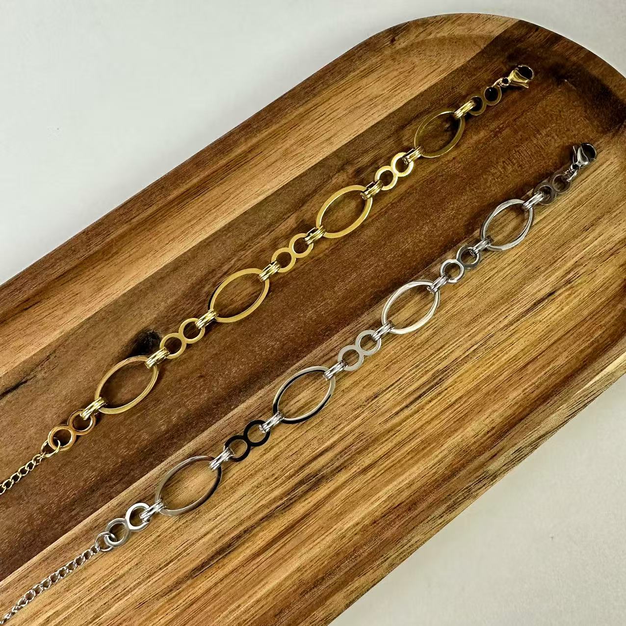 (B059) BRACCIALE DONNA IN ACCIAIO INOX CATENA