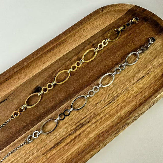 (B059) BRACCIALE DONNA IN ACCIAIO INOX CATENA