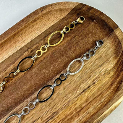 (B059) BRACCIALE DONNA IN ACCIAIO INOX CATENA