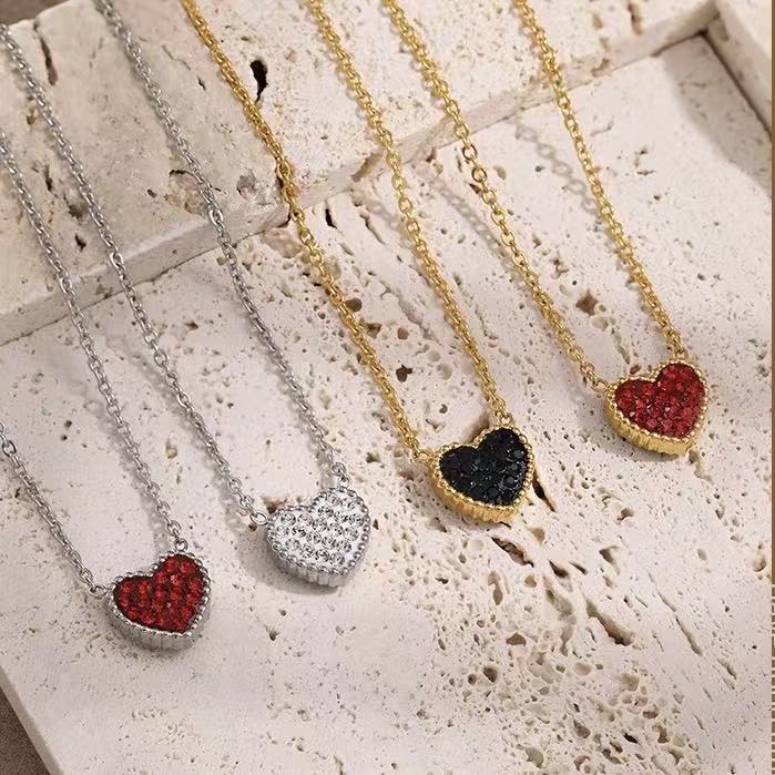 [Offerte] Collana "Essenza d'Amore" doppia faccia decorata – Pendente a Cuore con Pavé di Cristalli