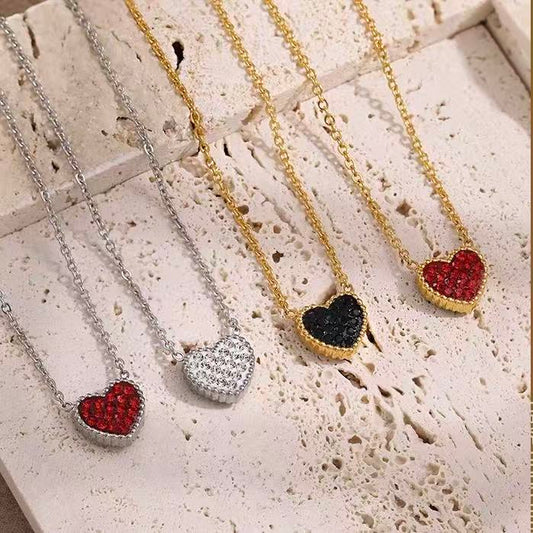 [Offerte] Collana "Essenza d'Amore" doppia faccia decorata – Pendente a Cuore con Pavé di Cristalli