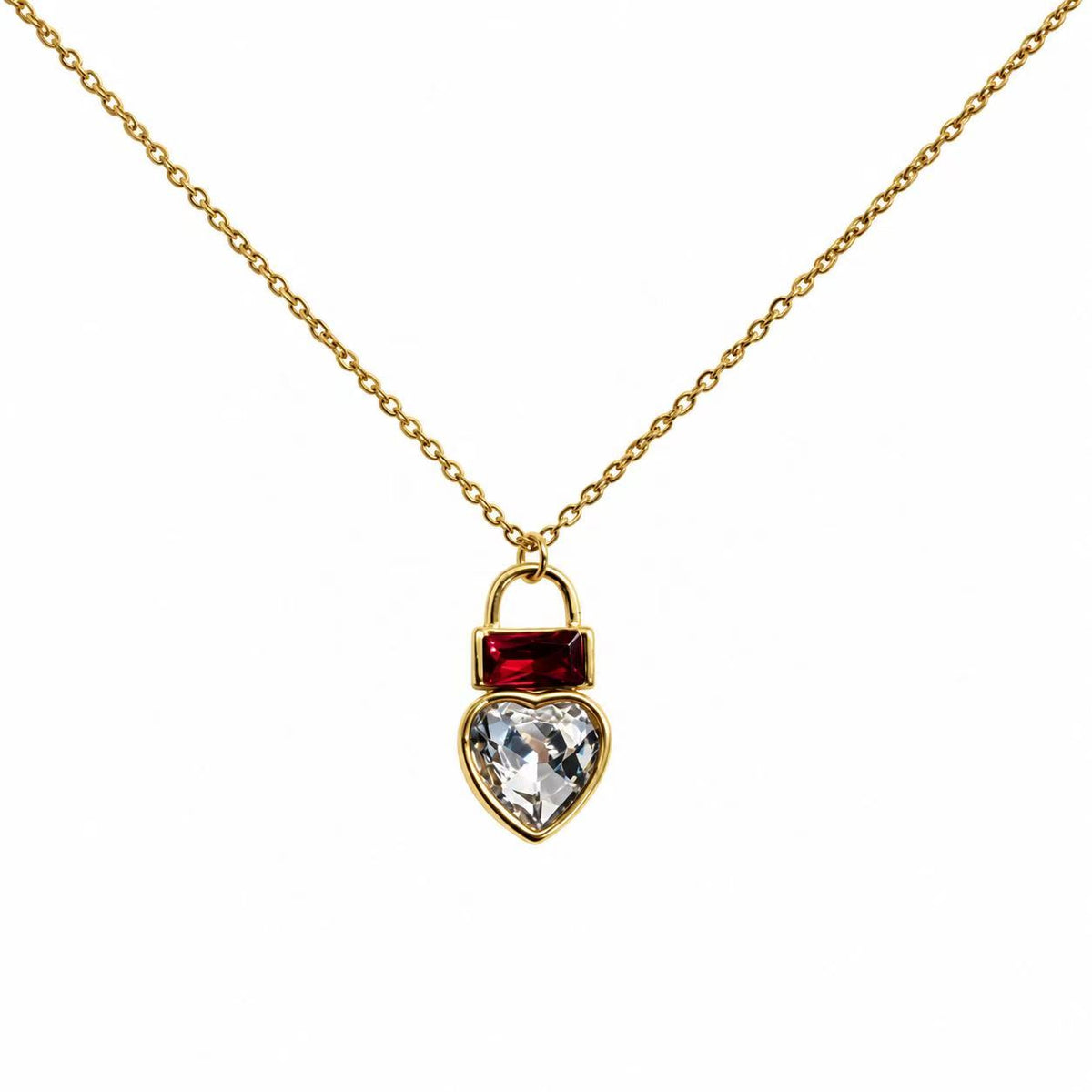 Collana Lucchetto del Cuore | 50cm | in acciaio inox