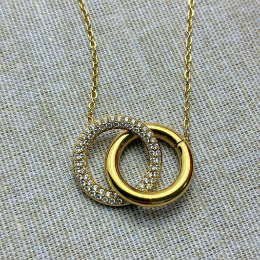 (C349)Collana cerchi infiniti