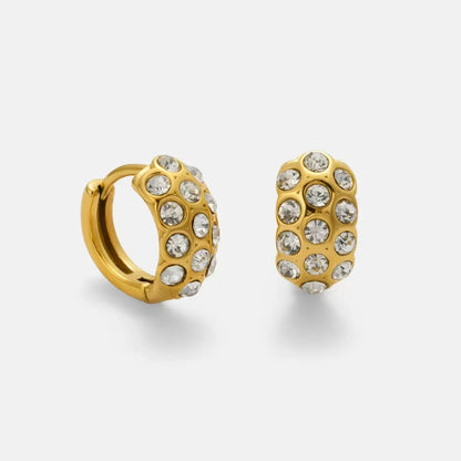 Orecchini a Cerchio con Cristalli Brillanti