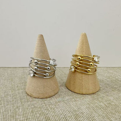 (A149)Anello molla con zirconi