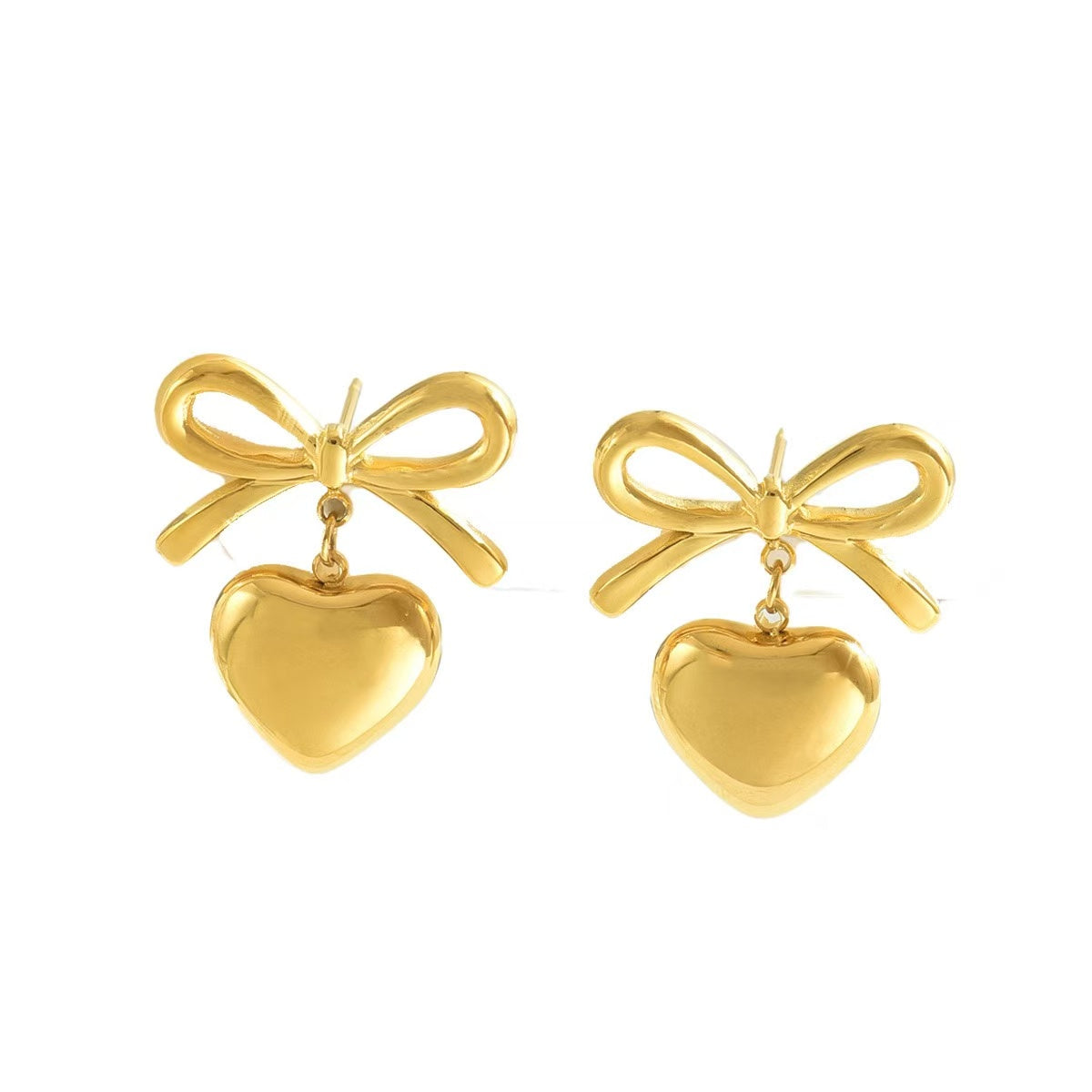 Orecchini Fiocco & Cuore — Delicatezza Romantica e Stile Raffinato