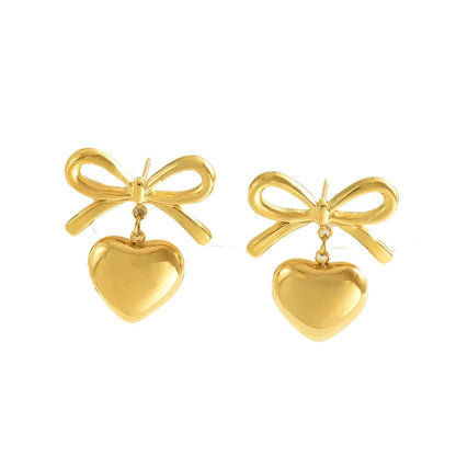 Orecchini Fiocco & Cuore — Delicatezza Romantica e Stile Raffinato