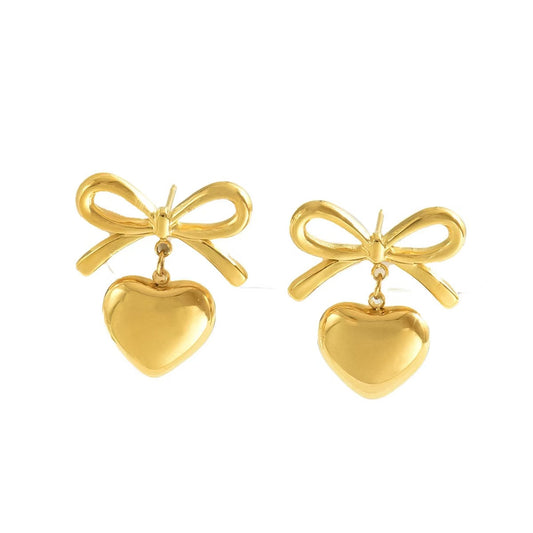 Orecchini Fiocco & Cuore — Delicatezza Romantica e Stile Raffinato