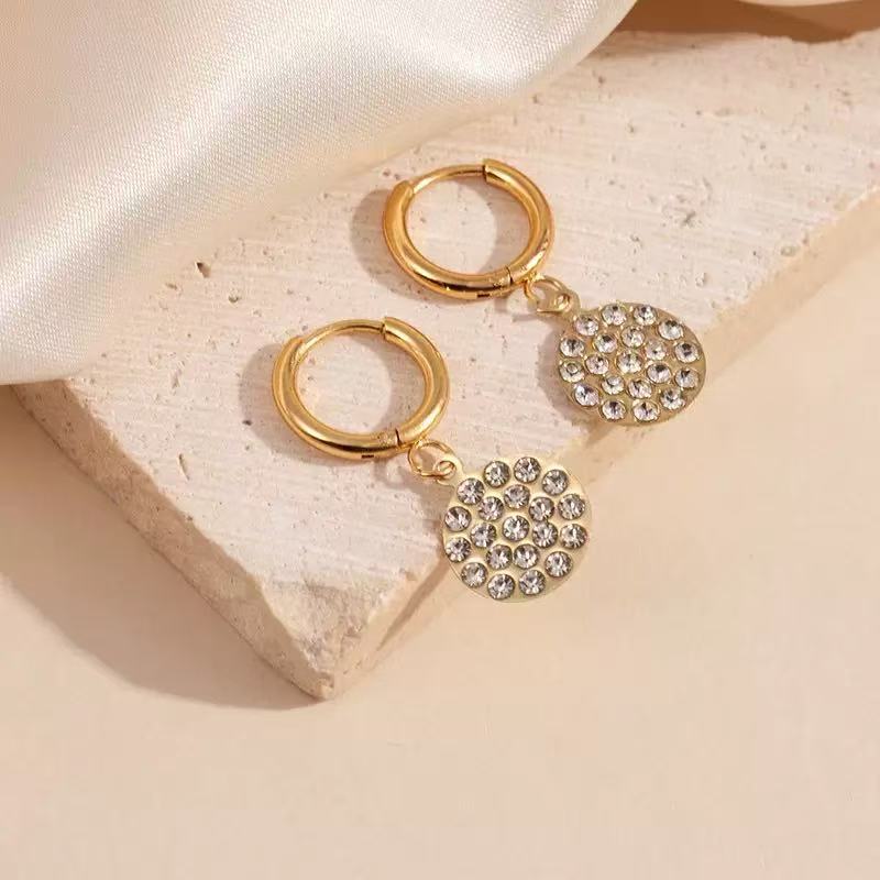 [Offerte] Orecchini "Geometria Brillante" cerchio – Pendenti a Losanga con Micro-Pavé