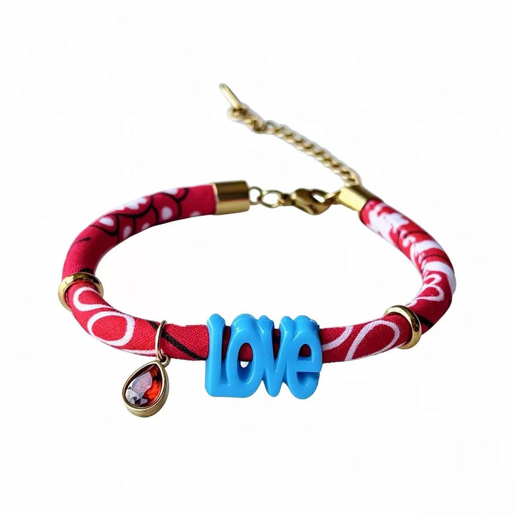 Bracciale Love | Stoffa | con gancio in acciaio inox