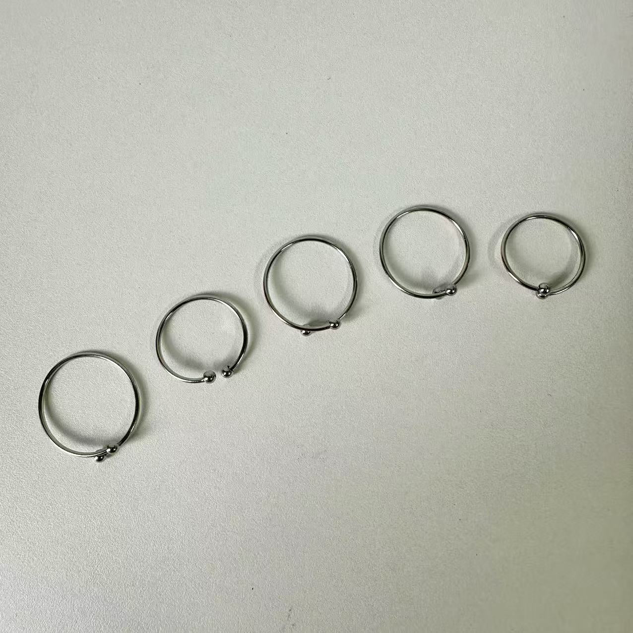 (A063) ANELLI 5 FEDINE IN ACCIAIO INOX