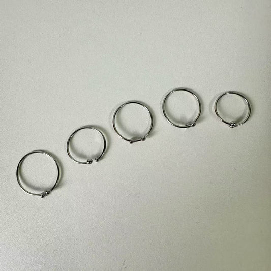 (A063) ANELLI 5 FEDINE IN ACCIAIO INOX