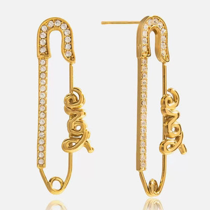 Orecchini Spilla con Dettagli Ornamentali — Design Audace e Brillantezza Creativa