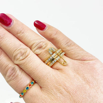 Anello Multi-Strato con Spilla – Stile Unico e Grintoso