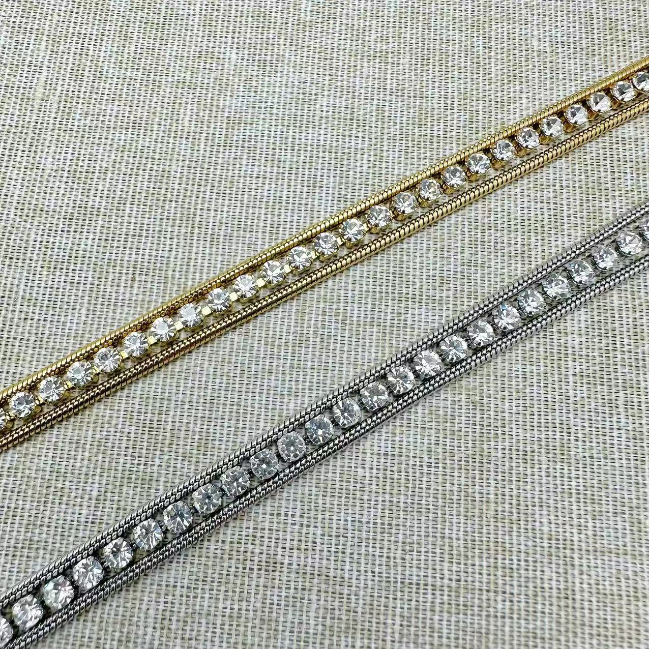 (B175)Bracciale tennis 3 fili