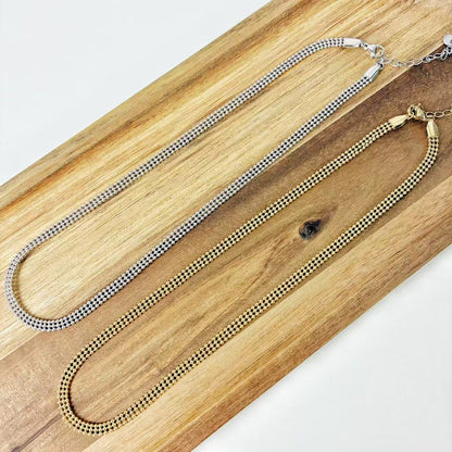 (C217)Collana girocollo 3 fili in acciaio inox