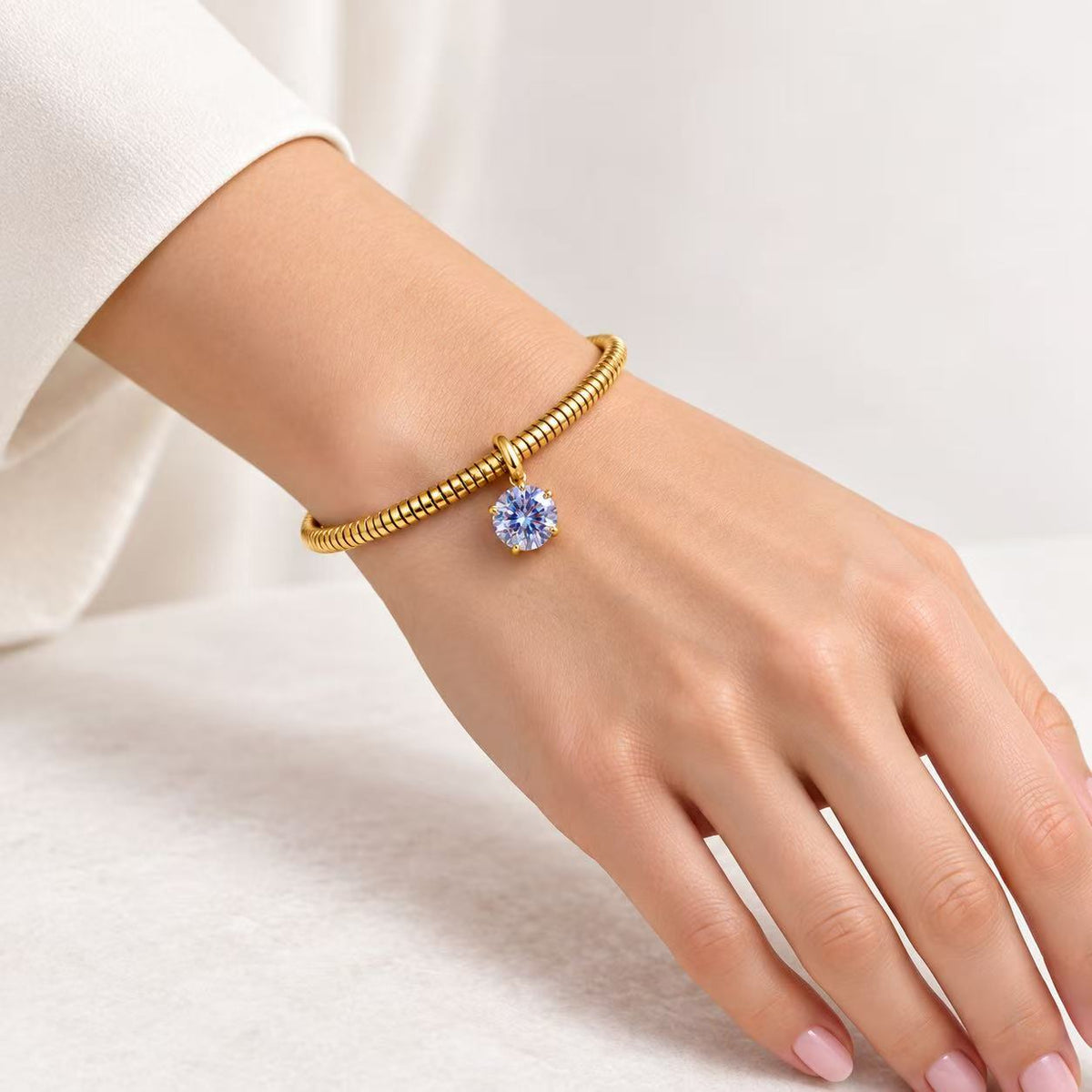 Bracciale Azure Star | tubo elastico | in acciaio inox