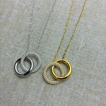 (C349)Collana cerchi infiniti