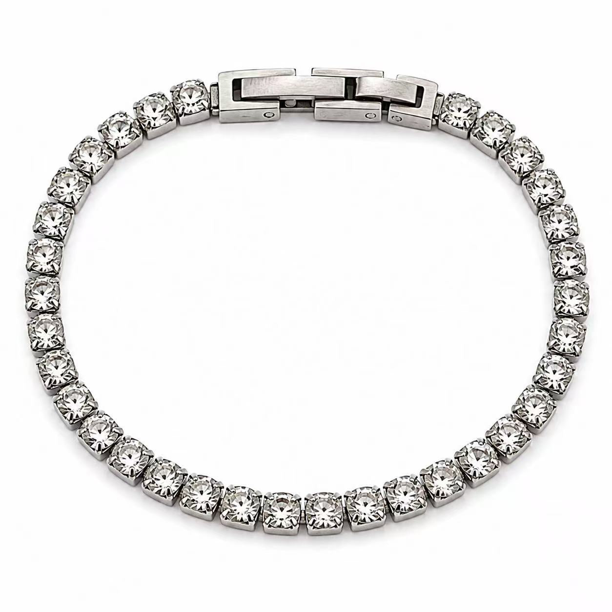 Bracciale tennis “Costanza” | lunghezza max 18,5cm | in acciaio inox