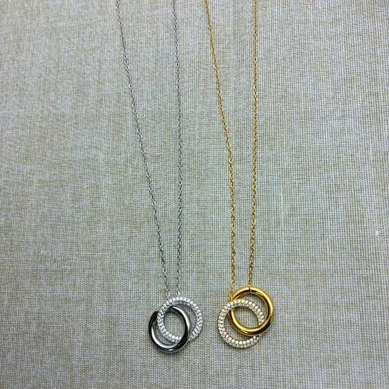 (C349)Collana cerchi infiniti