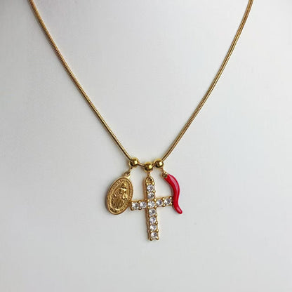 Collana “Fede & Fortuna” – Amuleto Luminoso dal Fascino Iconico