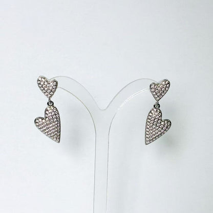 Orecchini “Doppi Cuori Brillanti” – Eleganza Romantica e Luce Raffinata