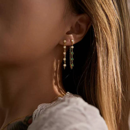 Orecchini Pendenti con Pietre Lucenti