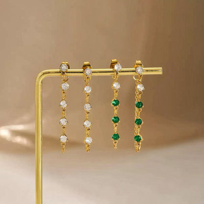 Orecchini Pendenti con Pietre Lucenti