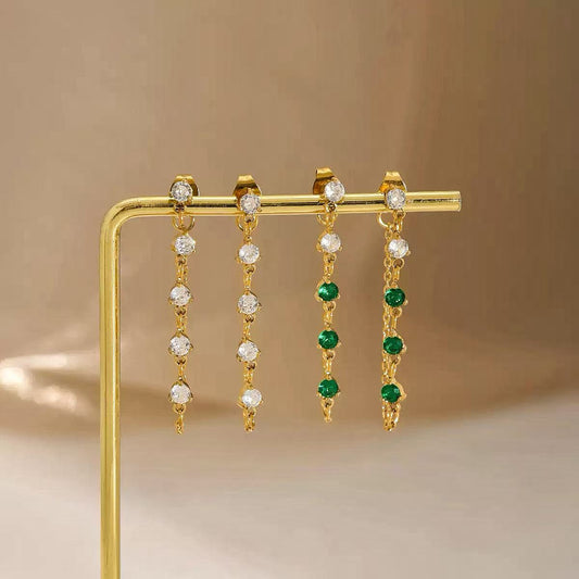 Orecchini Pendenti con Pietre Lucenti