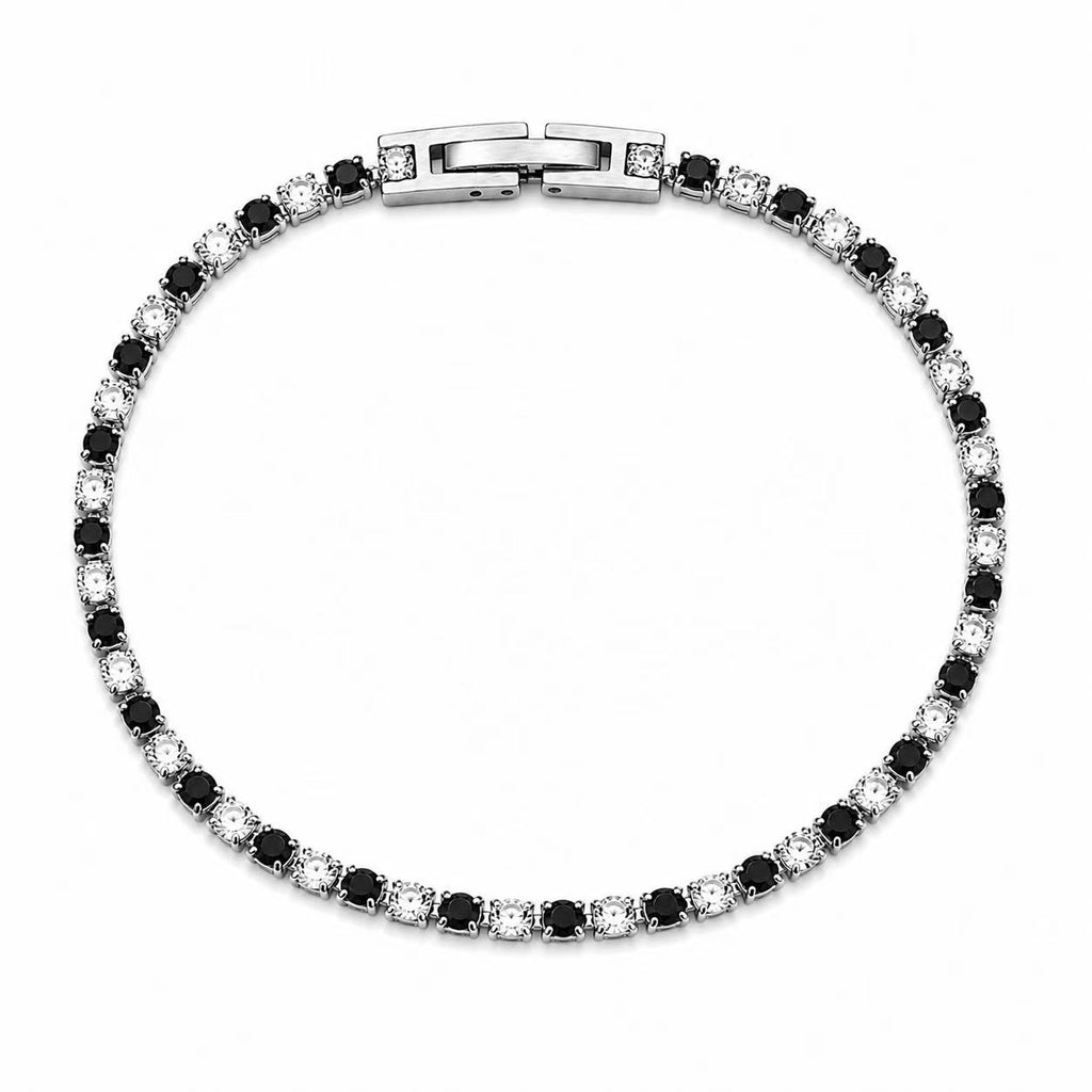 Bracciale tennis “Duetto” | lunghezza max 19cm | in acciaio inox