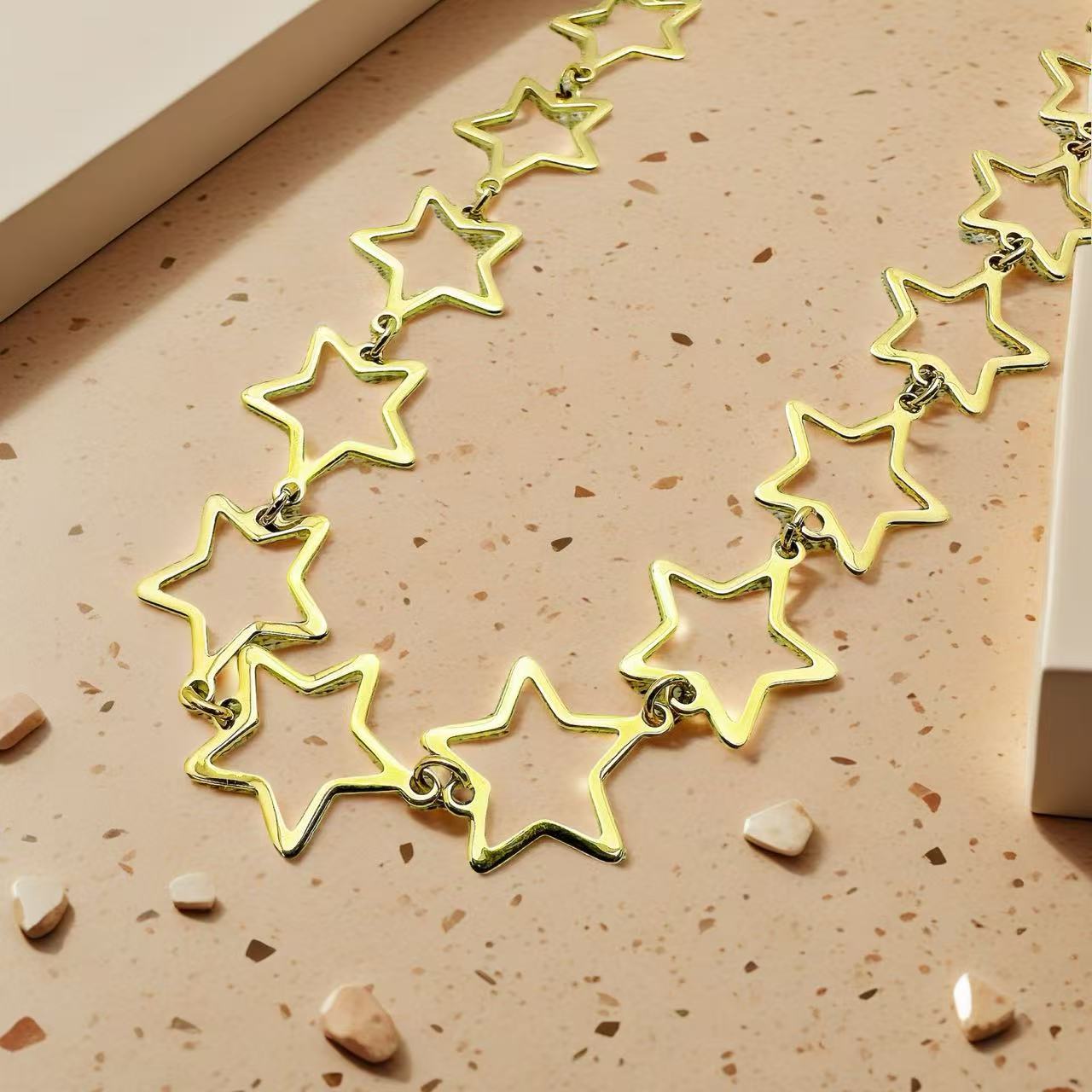 (C312)Collana stelle in acciaio inox