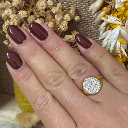 Anello pavé rotondo