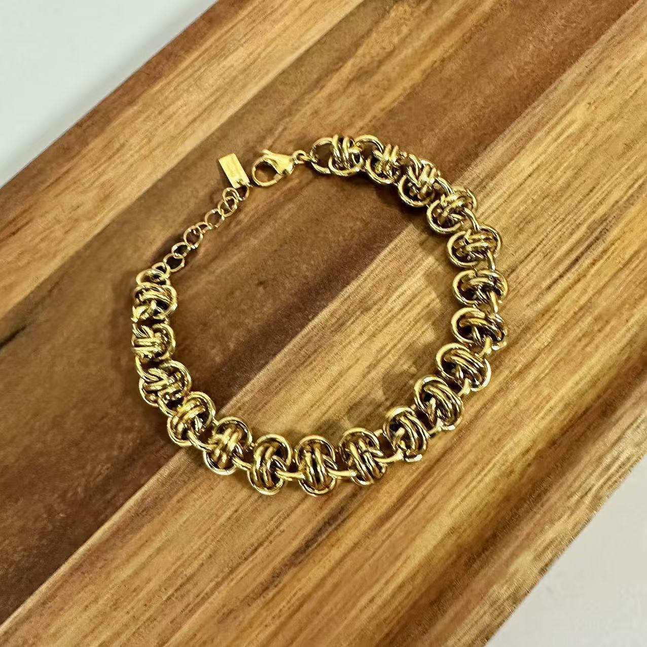 (B077) BRACCIALE DONNA CATENA IN ACCIAIO INOX