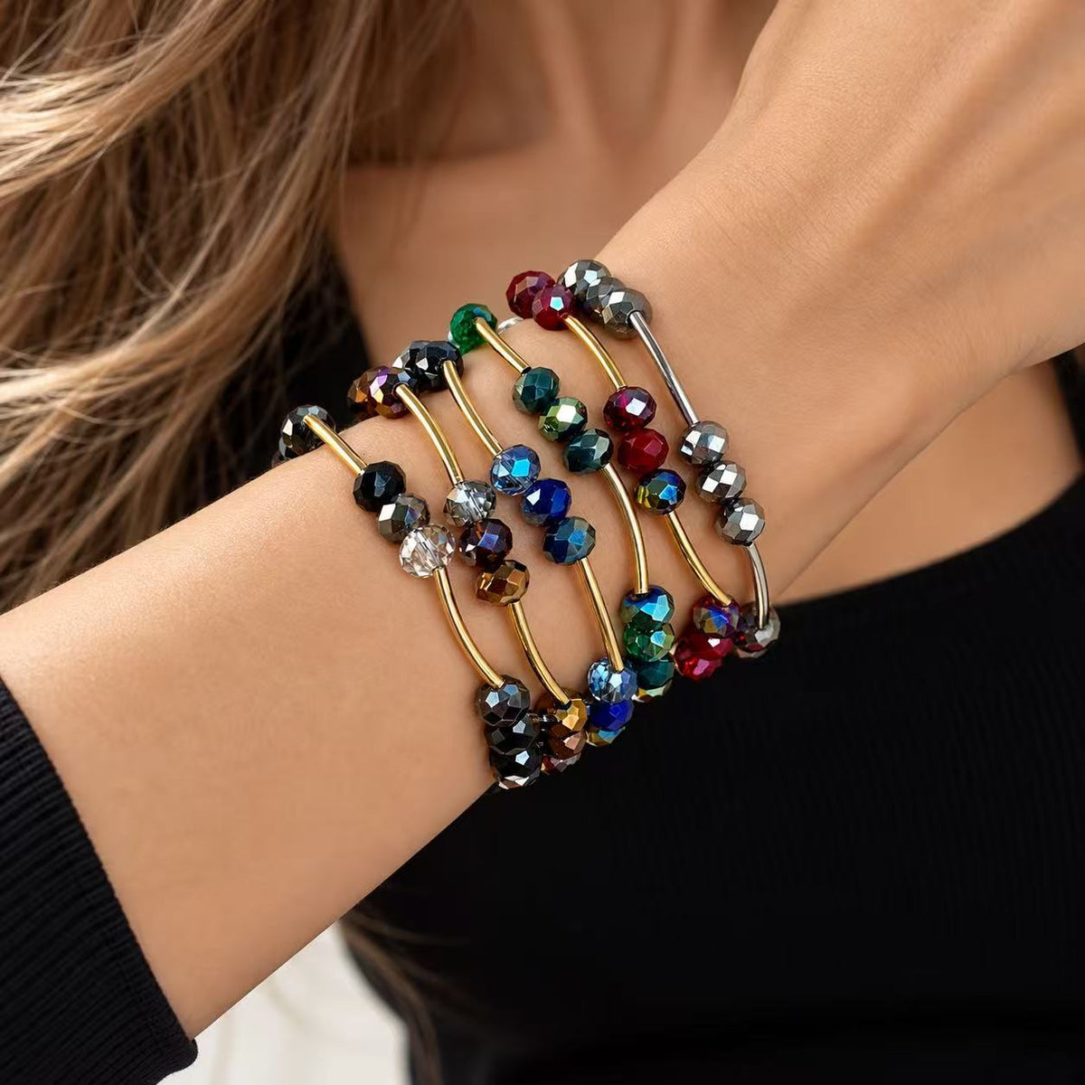 Bracciale boreale elastico  in acciaio inox
