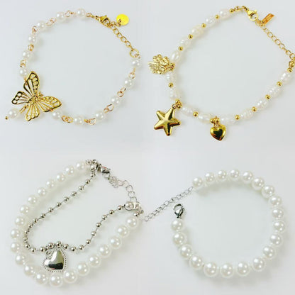 Bracciali vari con perlini