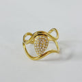 Anello “Goccia di Luce” con zirconi  | regolabile | in acciaio inox
