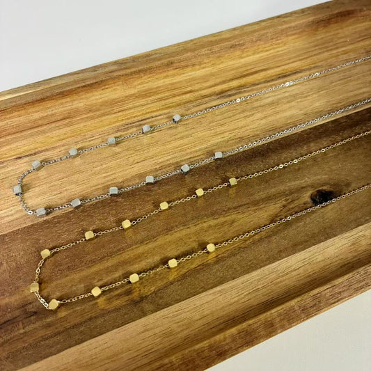 （C079) COLLANA CUBETTI | Chain necklace in stainless steel