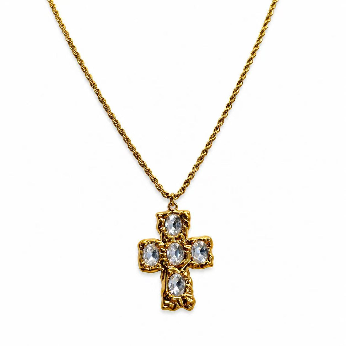 Collana con la croce acciaio 48cm