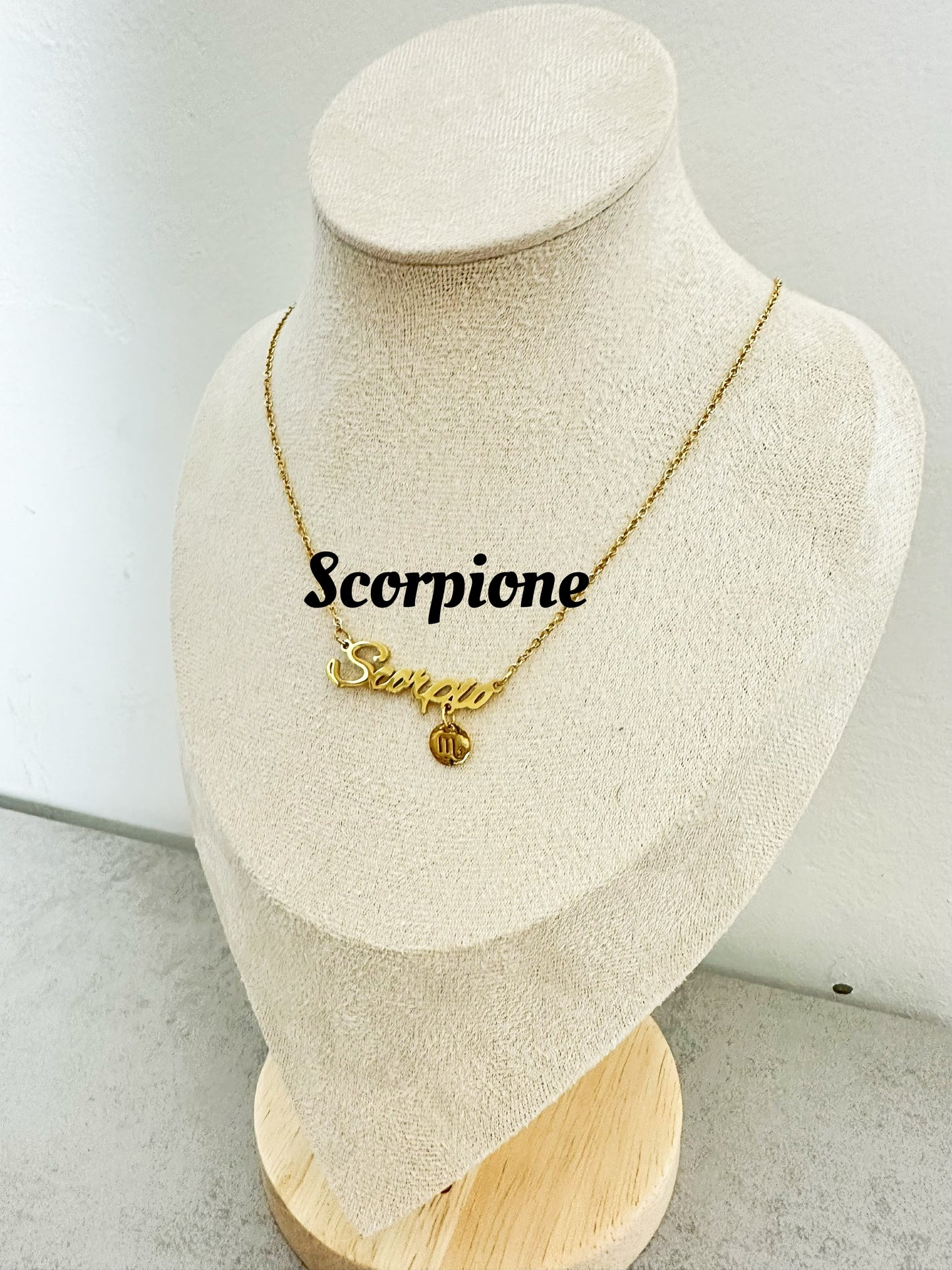 Collane zodiacali in acciaio inox (CZ1)lunghezza 45cm