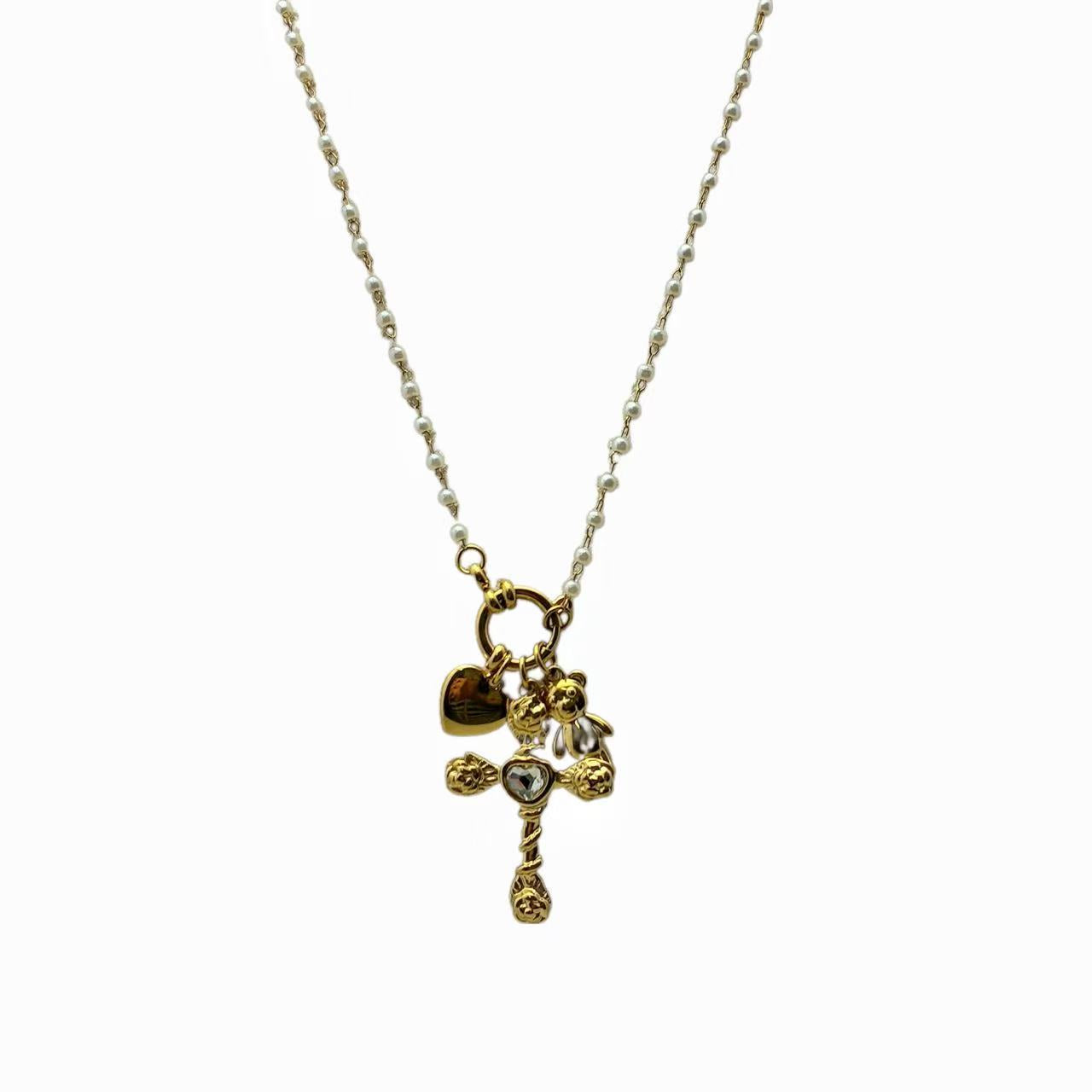 (C346)Collana con ciondoli