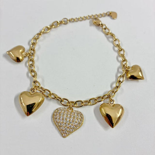 Bracciale “Charms di Cuore” – Romantico, Brillante, Inconfondibile