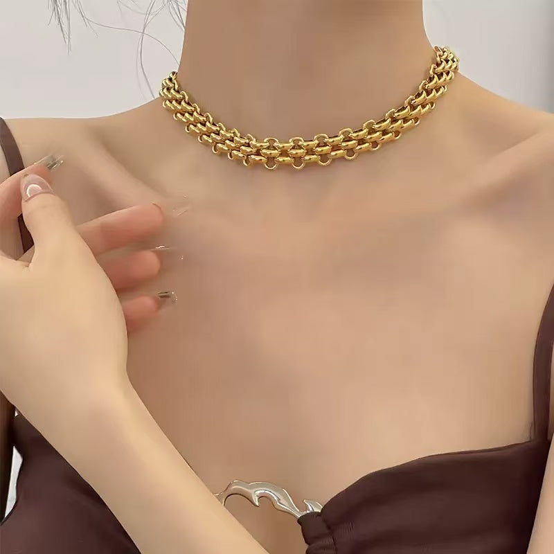 [Offerte] Collana "Industrial Bold" – Doppia Catena con Chiusura a T