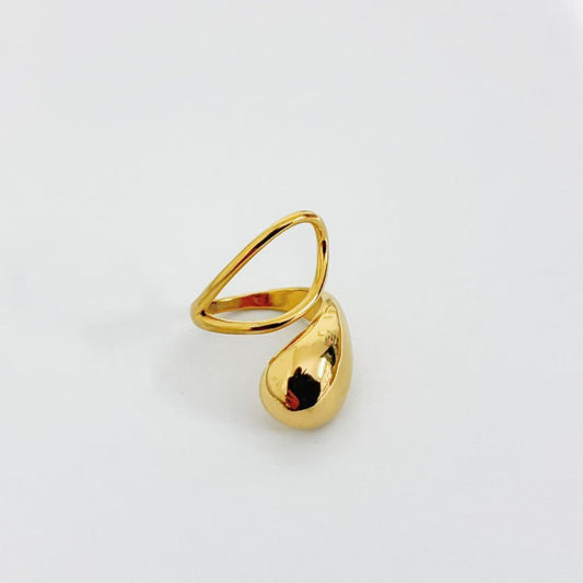 Anello Aperto – Goccia Asimmetrica Moderna