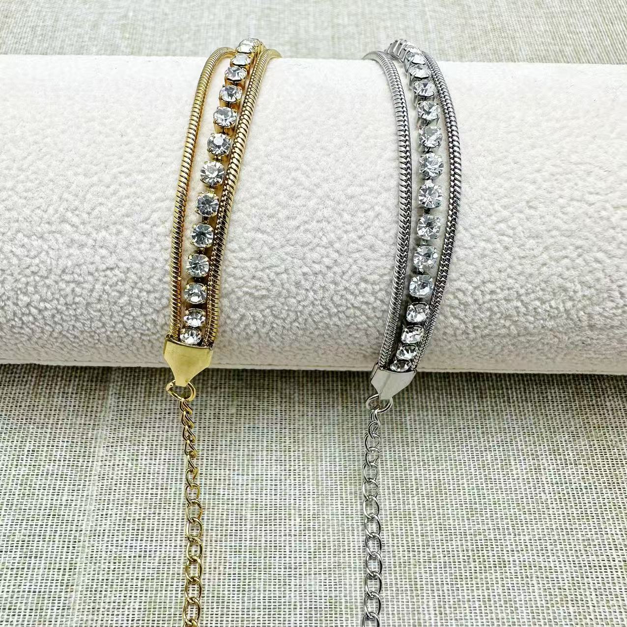 (B175)Bracciale tennis 3 fili