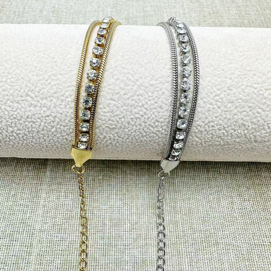 (B175)Bracciale tennis 3 fili