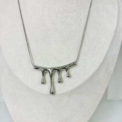 (C249)Collana con ciondolo punto luce in acciaio inox