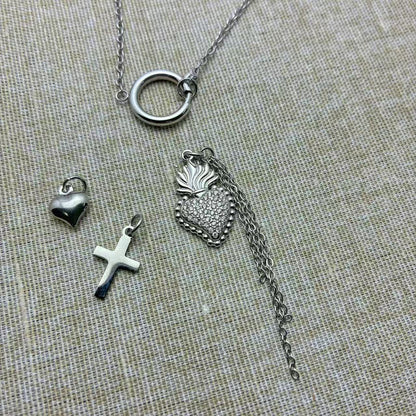 (C345)Collana con ciondoli